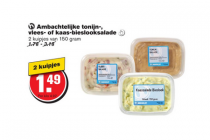 ambachtelijke tonijn  vlees  of kaas bieslooksalade