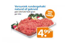 versuniek rundergehakt naturel of gekruid pak 3205201020 gram