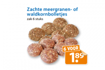 zachte meergranen  of waldkornbolletjes zak 6 stuks