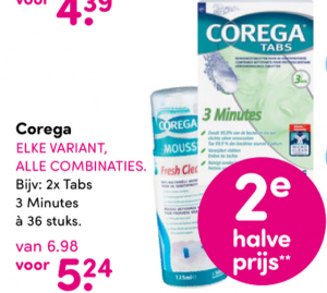 corega elke variant en alle combinaties 2e halve prijs