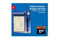 politie bonnenboekje met fluit