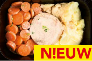 het beste van deen kiprollade met worteltjes en aardappelpuree