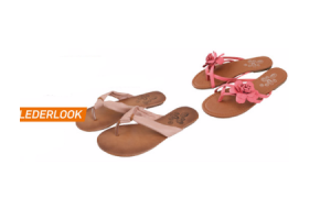 dames teenslippers lederlook