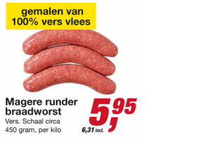 magere runder braadworst