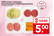 tartaar hamburger boomstammetje of schnitzel