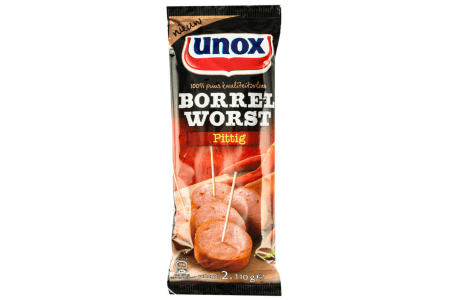 unox borrelworst pittig