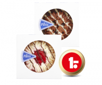 patis chocolade taartje of aardbeien taartje