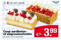 coop aardbeien  of slagroomschnitte