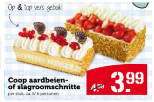 coop aardbeien  of slagroomschnitte