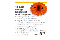 16 led veiligheidslicht  met magneet