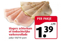 ambachtelijke varkensrollade of slachters achterham