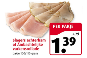 ambachtelijke varkensrollade of slachters achterham