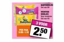babydoekjes of vochtige doekjes