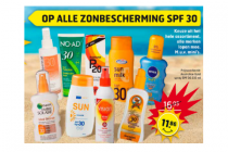 30 korting op alle zonbescherming spf 30