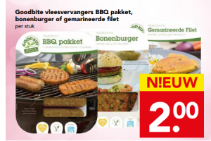 goodbite vleesvervangers bbq pakket bonenburger of gemarineerde filet