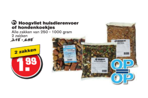 huidierenvoer of hondenkoekjes