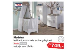 madeira set ledikant commode en hanglegkast