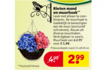 rieten mand en muurhaak