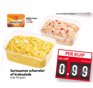surinaamse scharrelei of krabsalade