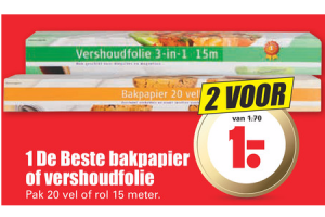 1 de beste bakpapier of vershoudfolie