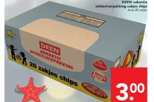 deen vakantie uitdeelverpakking zakjes chips