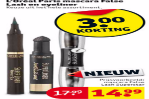 loreal paris mascara false lash en eyeliner.