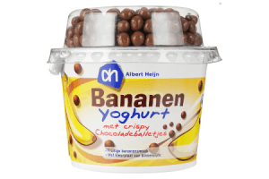 ah bananenyoghurt met chocoladeballetjes