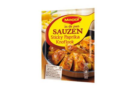 maggi in de pan sauzen sticky paprika knoflook