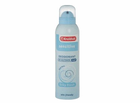 kruidvat sensitive silky fresh deodorant spray