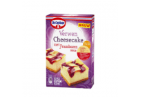 dr. oetker verwen cheesecake met frambozensaus