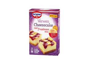 dr. oetker verwen cheesecake met frambozensaus