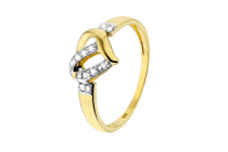 lucardi geelgouden ring met diamant hart