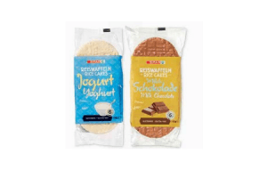 rijstwafels met chocolade of yoghurt