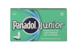panadol junior 250 mg zetpillen voor kinderen van 1 tot 6 jaar