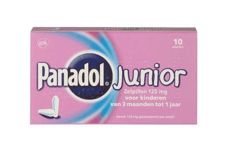 panadol junior 125 mg zetpillen voor kinderen van 3 maanden tot 1 jaar