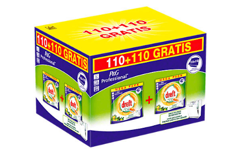 dreft vaatwastabletten clean  fresh orange 110 plus 110 tabletten