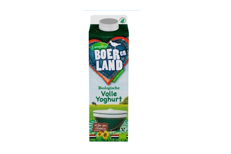 campina boer en land biologische volle yoghurt