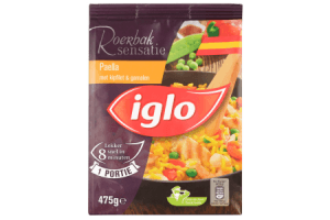 iglo paella met kipfilet  garnalen