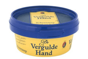 vergulde hand scheerzeeptablet