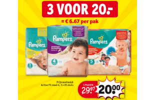 pampers stapelkorting 3 voor euro30 