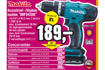 makita accuschroef  en klopboormachine dhp343she