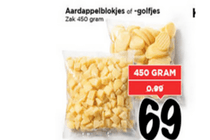 aardappelblokjes en golfjes