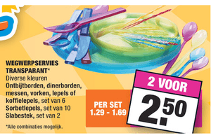 wegwerpservies transparant