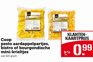 coop pesto aardappelpartjes bistro of bourgondische mini krieltjes