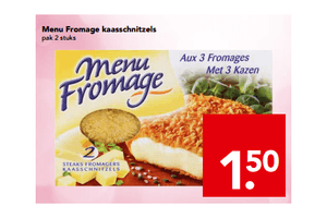 menu fromage kaasschnitzels 