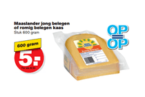 maaslander jong belegen of romig belegen kaas