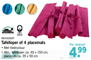 tafelloper of 4 placemats