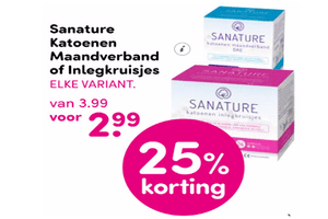 sanature katoenen maandverband of inlegkruisjes