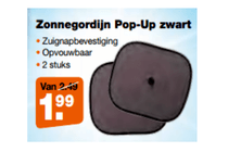 zonnegordijn pop up zwart