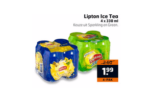 lipton ice tea 4 pak voor euro199